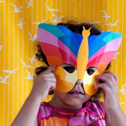 Gesichtsmasken Schmetterling Maske freebie Ausdrucken Karneval Fasching