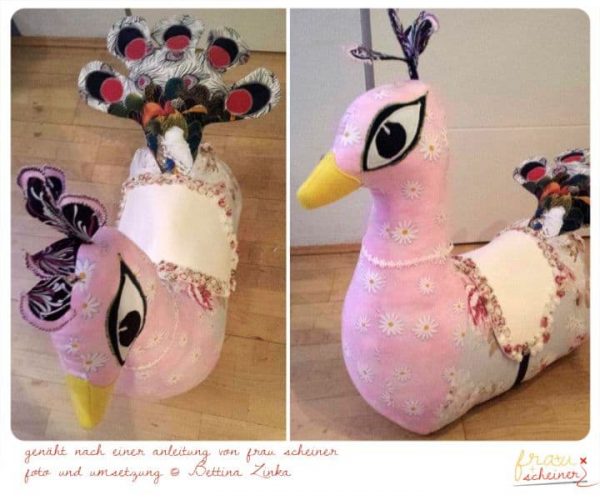 Reittier Pfau Kuscheltier nähen
