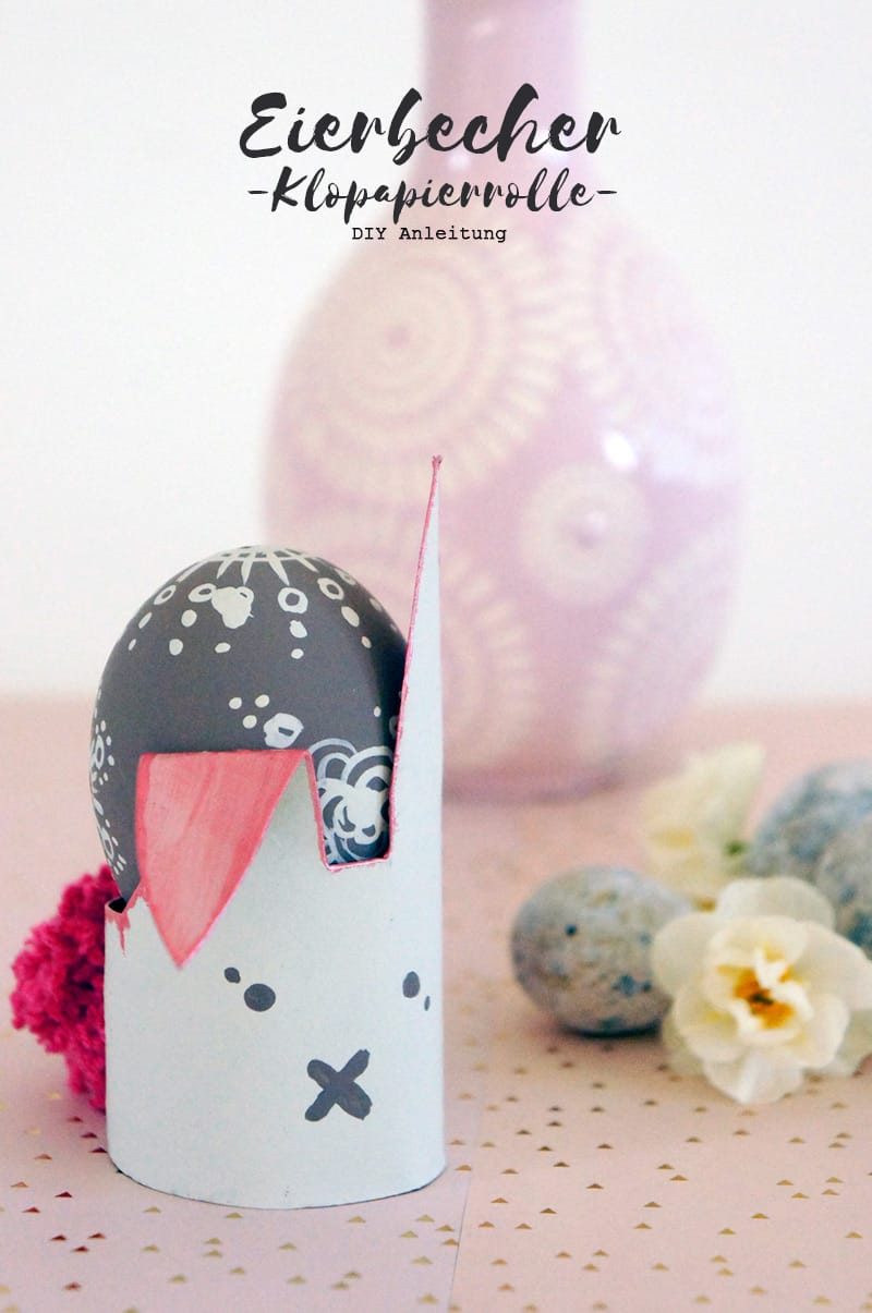 DIY Klopapierrolle Eierbecher recycling Hase
