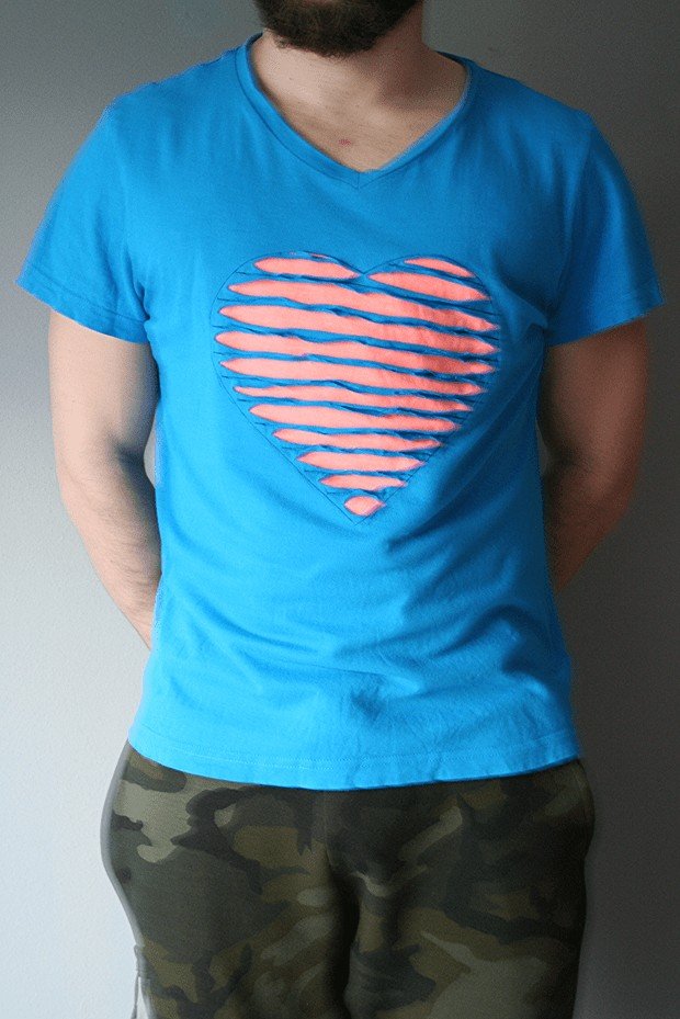 Valentinstag Herzen Shirt mit Chenille Technik