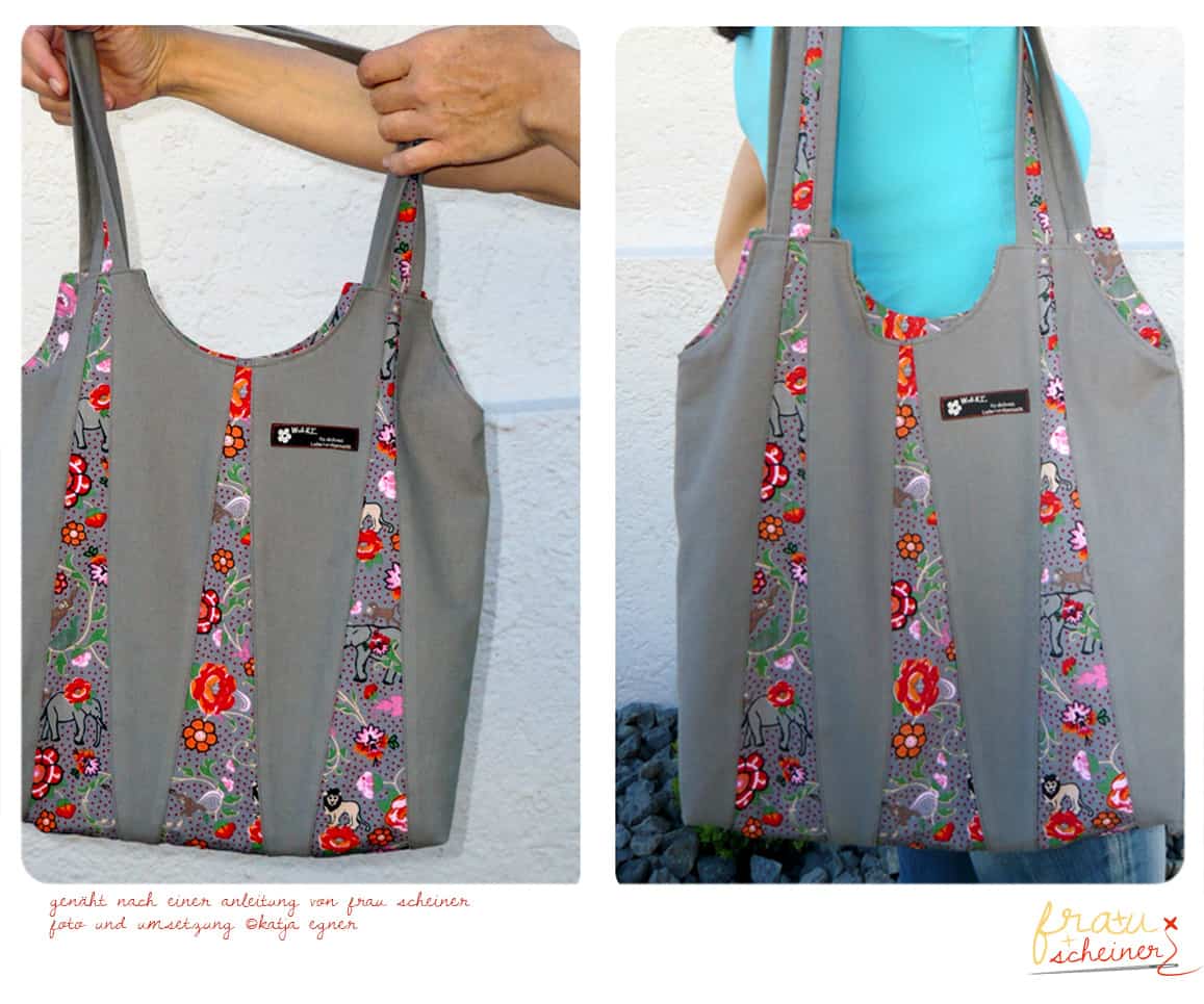 Alltagstasche Olivia Tasche nähen Falten Schnittmuster