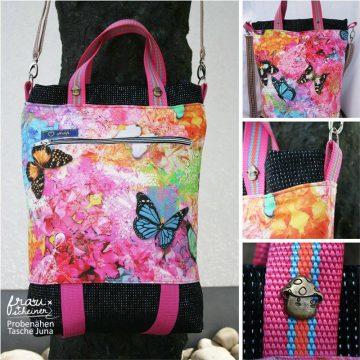 Schnittmuster Schultertasche Juna