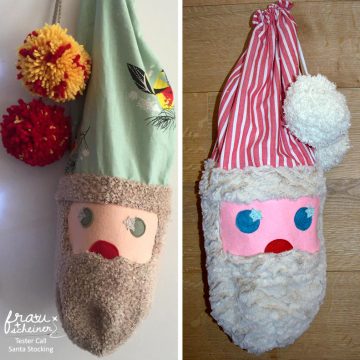 pattern santa stocking sewing XMAS instruction