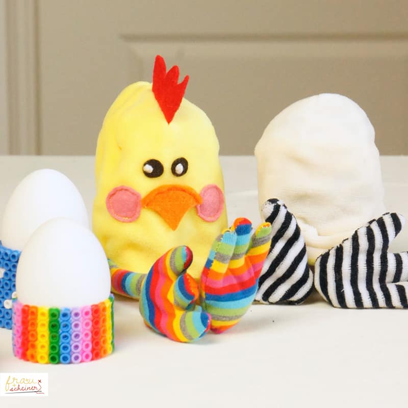 Eierwaermer Kueken Einhorn Hase im Ei Naehanleitung Schnittmuster