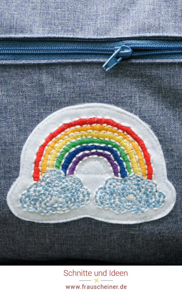 Regenbogen, Rainbow, Handstickerei, embroidery, Patch, Patchwork