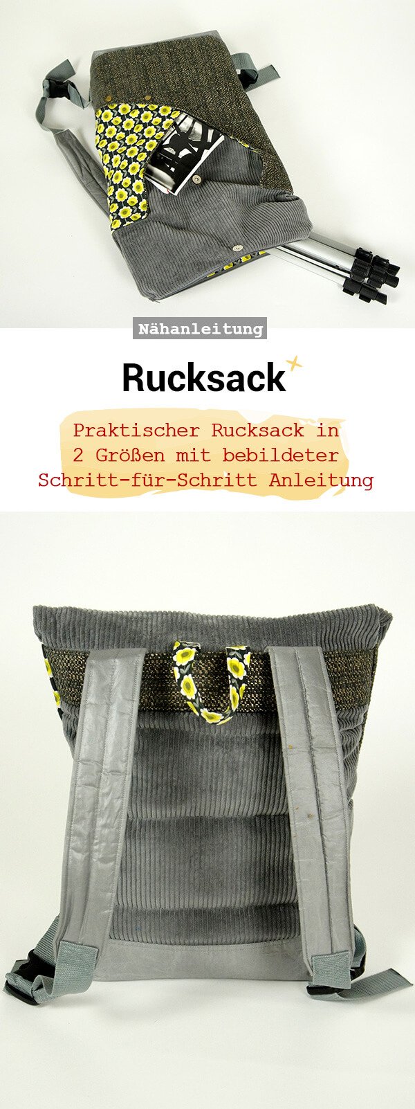 Rucksack, Backpack, Messengerbag Nähanleitung und Schnittmuster