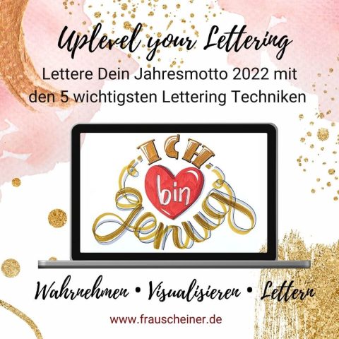 Jahresmotto Online Kurs lettern