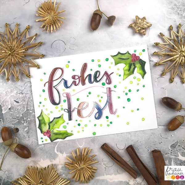Frohes Fest Blending Ilyx Weihnachtskarte Lettering