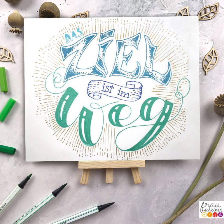 März: Zarter Seifenblasen Hintergrund mit Brush Pens - Hand Lettering ...